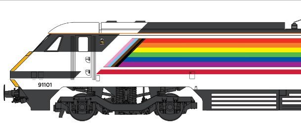 Intercity 225 train with progress flag livery