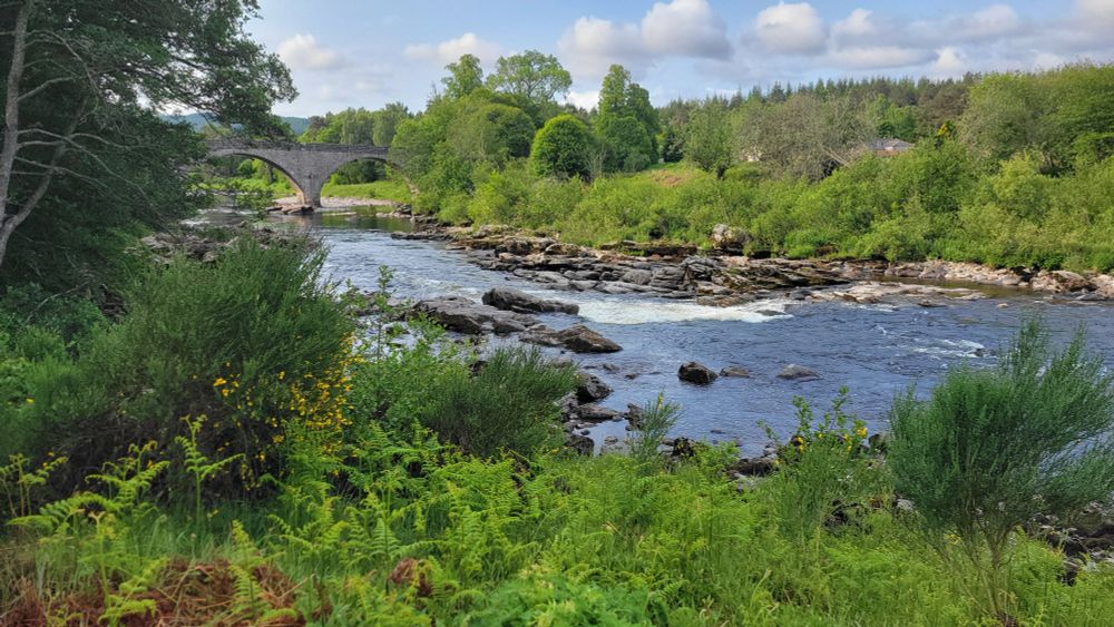 Fast flowing river through a rocky channel