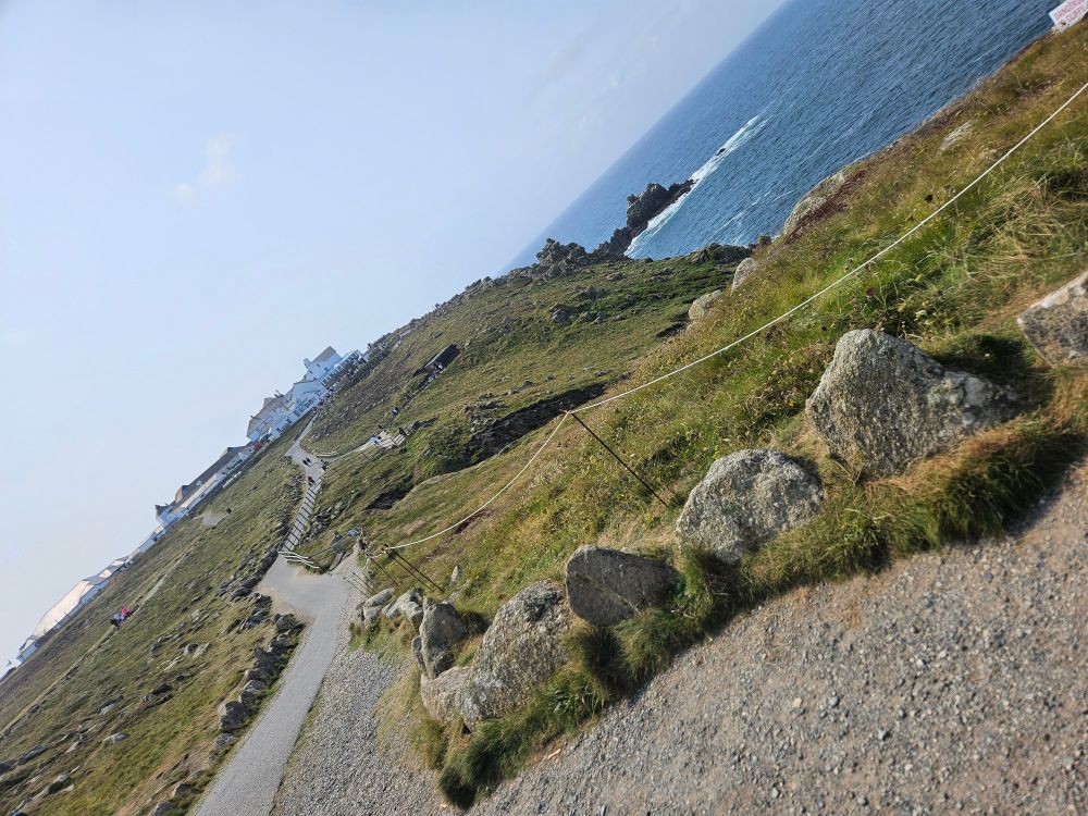 Tilted picture to include Land's End and the sea. 