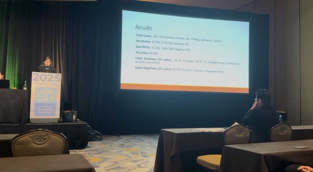 Hana Farzaneh presenting our work on AI detection of incidental PEs at the Society of Thoracic Radiology