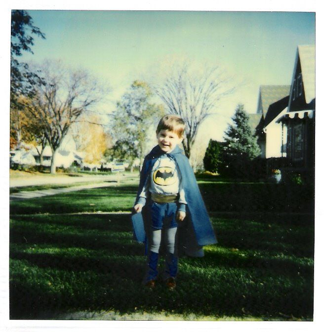 Me, age 5, as an Adam West-style Batman