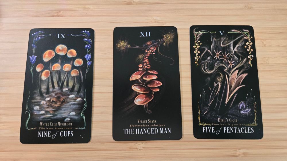 Tarot - 3 card spread. All in upright position.

Nine of cups, The Hanged Man, Five of Pentacles 