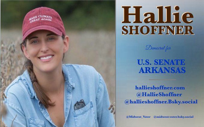 Graphic supporting Hallie Shoffner for U.S. Senate, Arkansas.