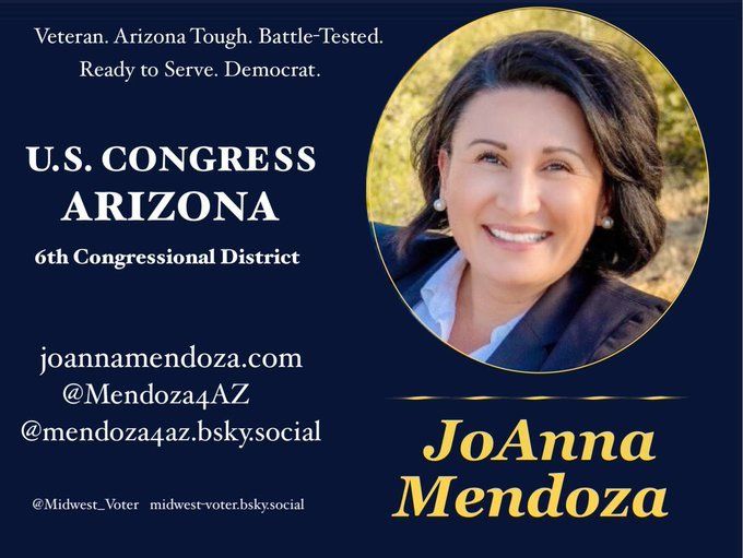 Graphic supporting JoAnna Mendoza for Arizona's 6th Congressional District.