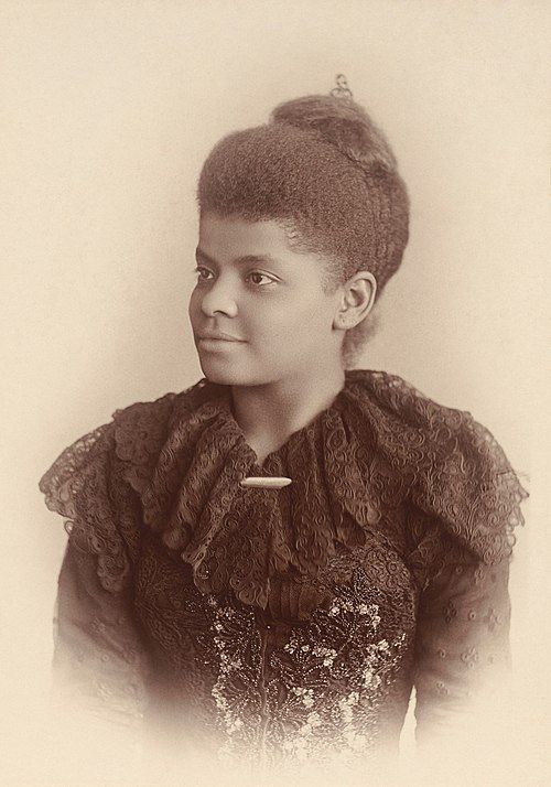 Ida B. Wells Barnett, in a photograph by Mary Garrity, ca. 1893.