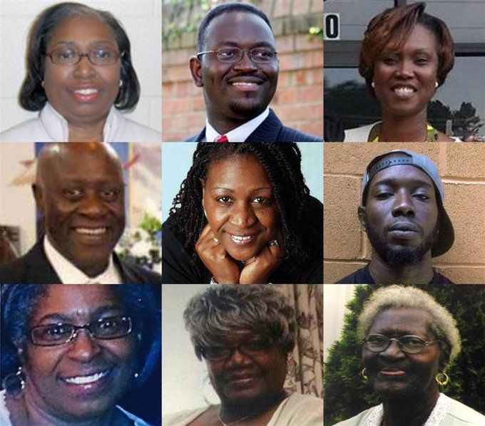Collage of photos of the nine people murdered at Emanual African Methodist Episcopal Church in Charleston, S.C., on June 17, 2015.
