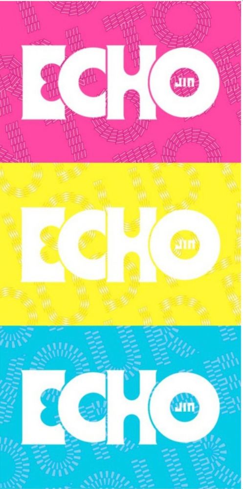 Jin's new album ECHO album art in the pansexual flag colors.