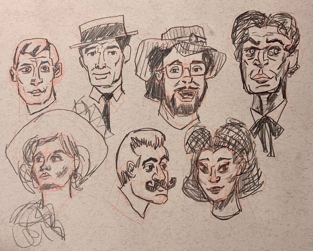 Pencil portrait quick sketches 