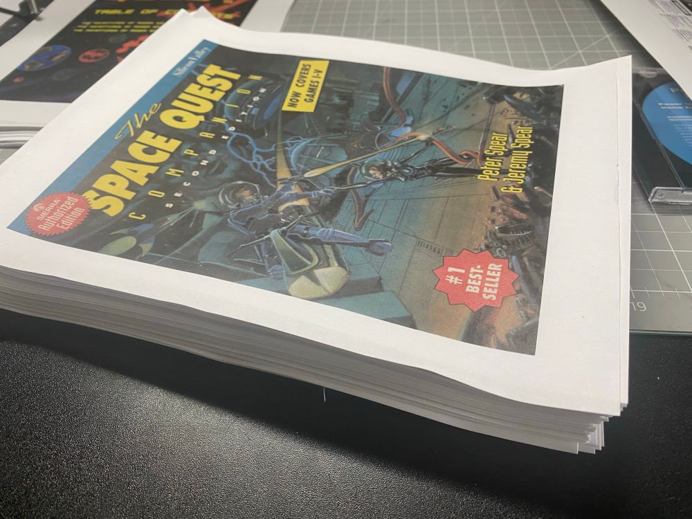 Pic showing space quest companion printed pages 