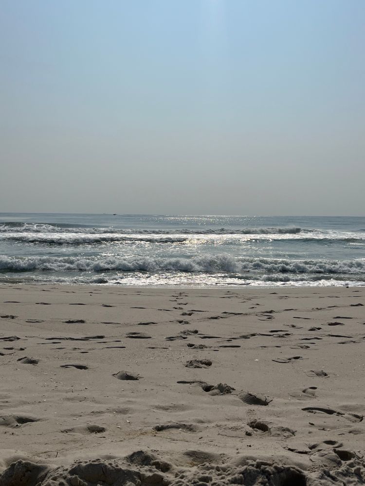 Waves from the Atlantic Ocean crashing on a beach