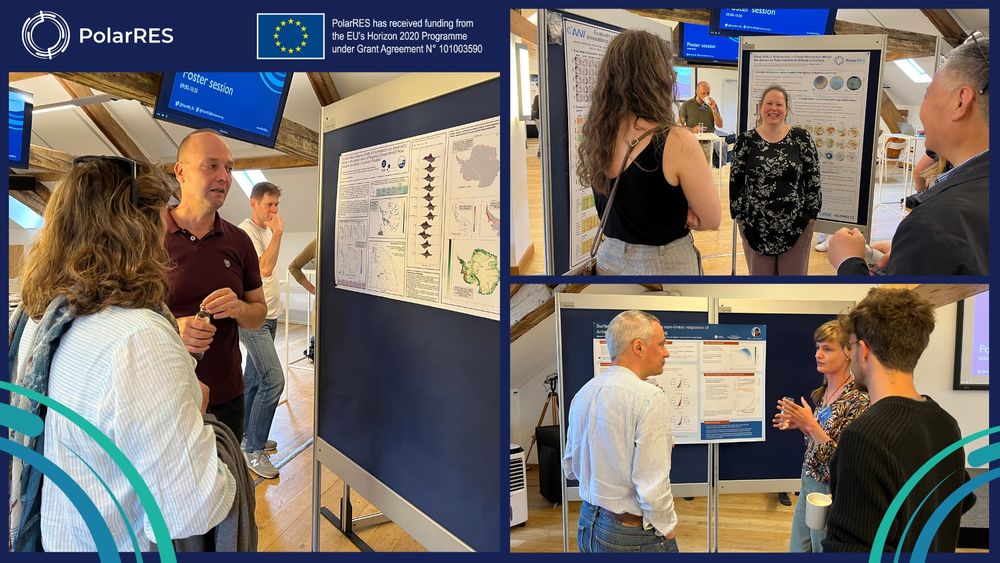 Collage of poster session at PolarRES annual meeting