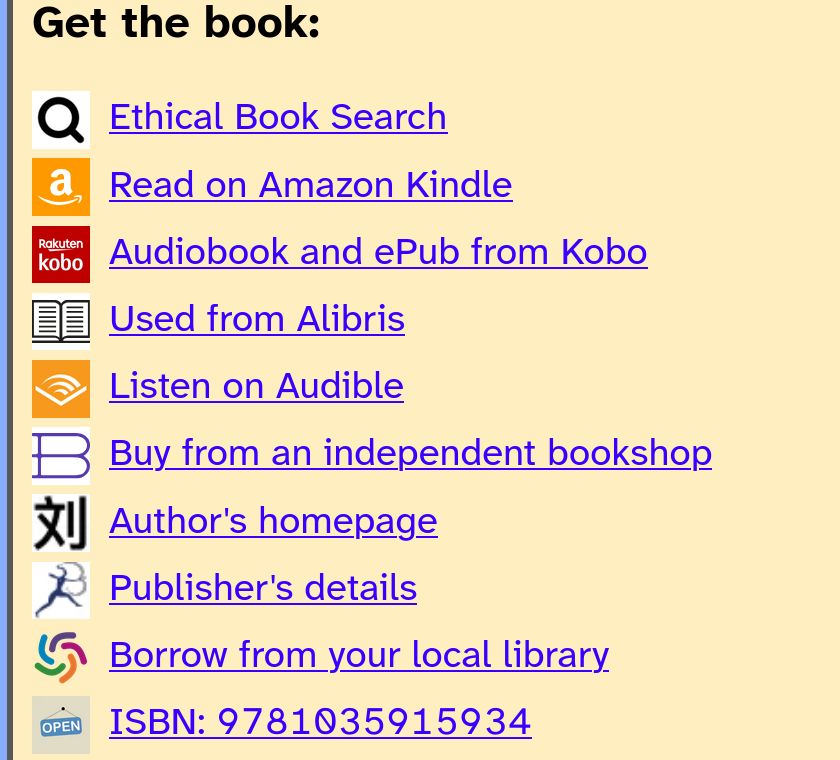 
    Ethical Book Search
    Read on Amazon Kindle
    Audiobook and ePub from Kobo
    Used from Alibris
    Listen on Audible
    Buy from an independent bookshop
    Author's homepage
    Publisher's details
    Borrow from your local library
    ISBN: 9780765389206
