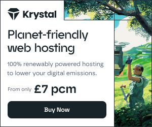 Make a greener choice with Krystal’s planet-friendly web hosting. Powered by 100% renewable energy, our ultra-fast platform helps reduce digital emissions without compromising performance. From just £7 pcm, it’s sustainable, secure, and supported by a UK-based team. Hosting that’s better for your site — and the planet.