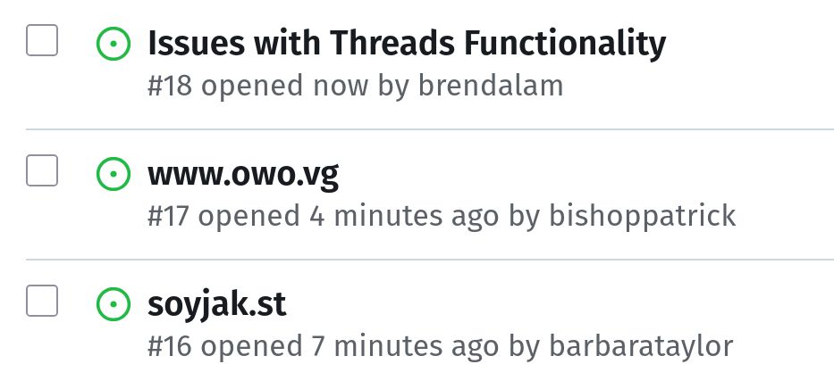 Screenshot saying "Issues with Threads Functionality".