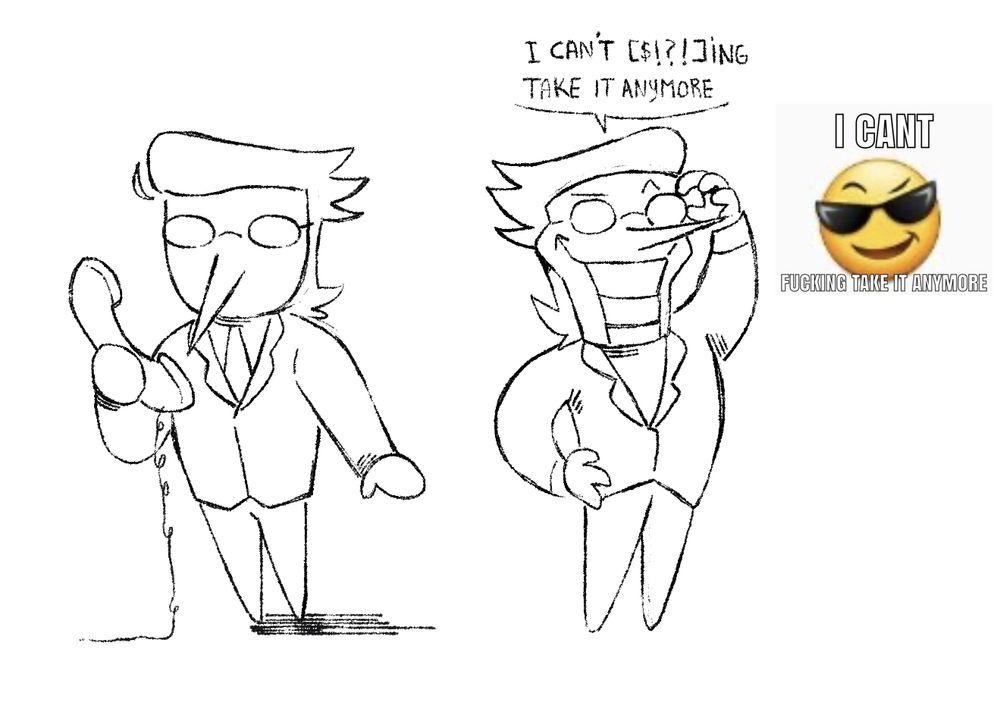 Doodles of Spamton from Deltarune