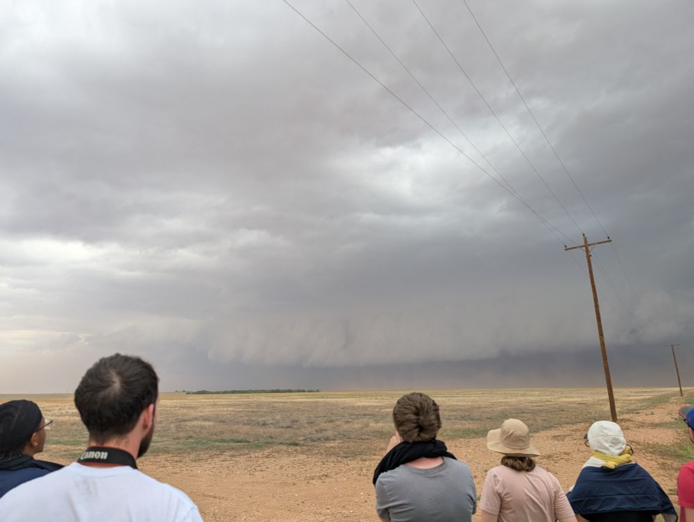 Students and their fearless leader, Kevin, watching a storm