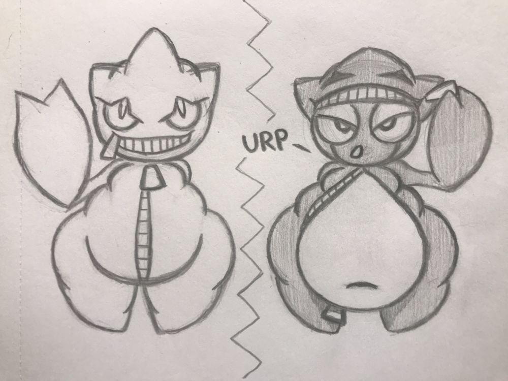 Popular post: a Mesprit wearing a living Banette as her Halloween costume, with her tummy stuffed full of candy