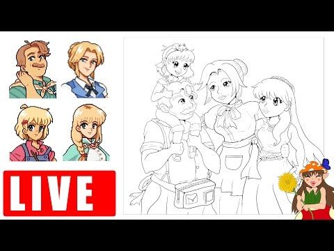 Fields of Mistria Fan Art (Holt, Nora, Celine, Dell) (Fan Art Stream!) [coloring]
