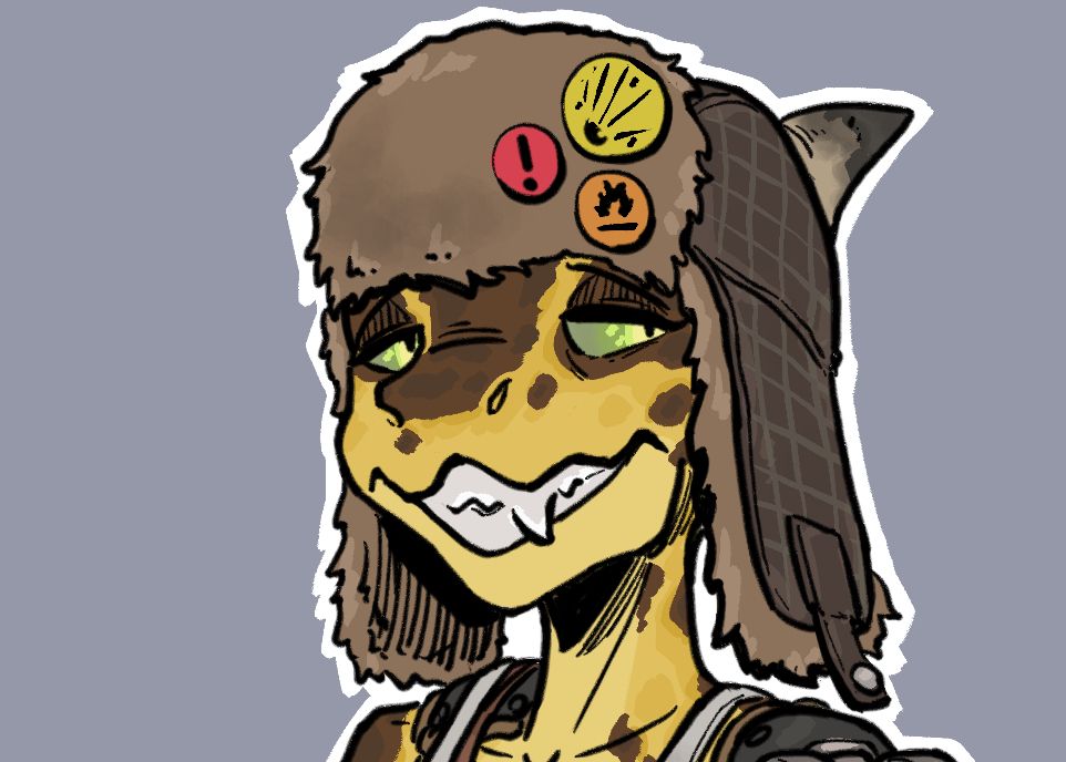 cheeky kobold in an ushanka