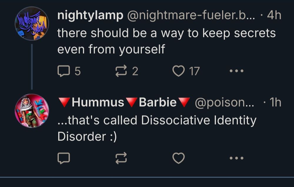 there should be a way to keep secrets even from yourself

...that's called Dissociative Identity Disorder :)