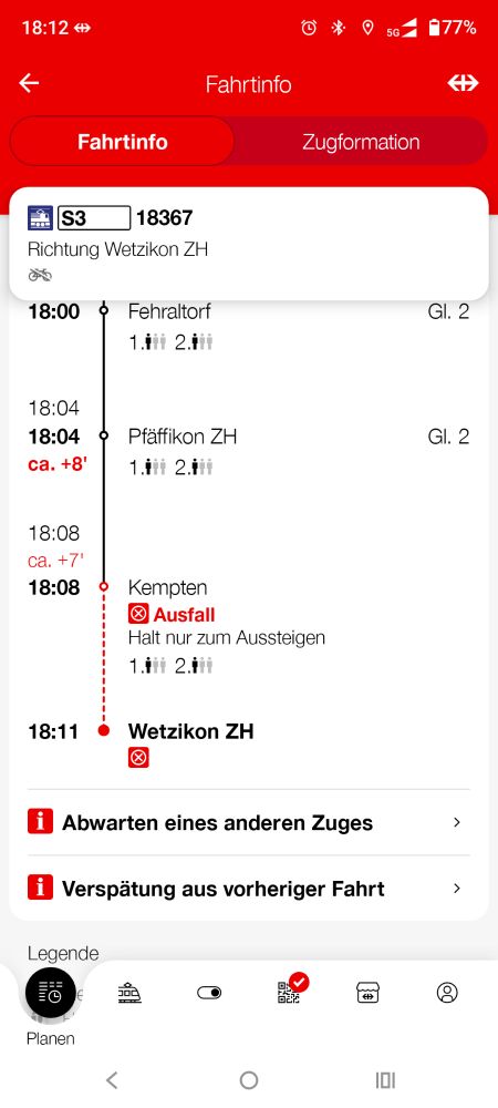 Screenshot zugsausfall 