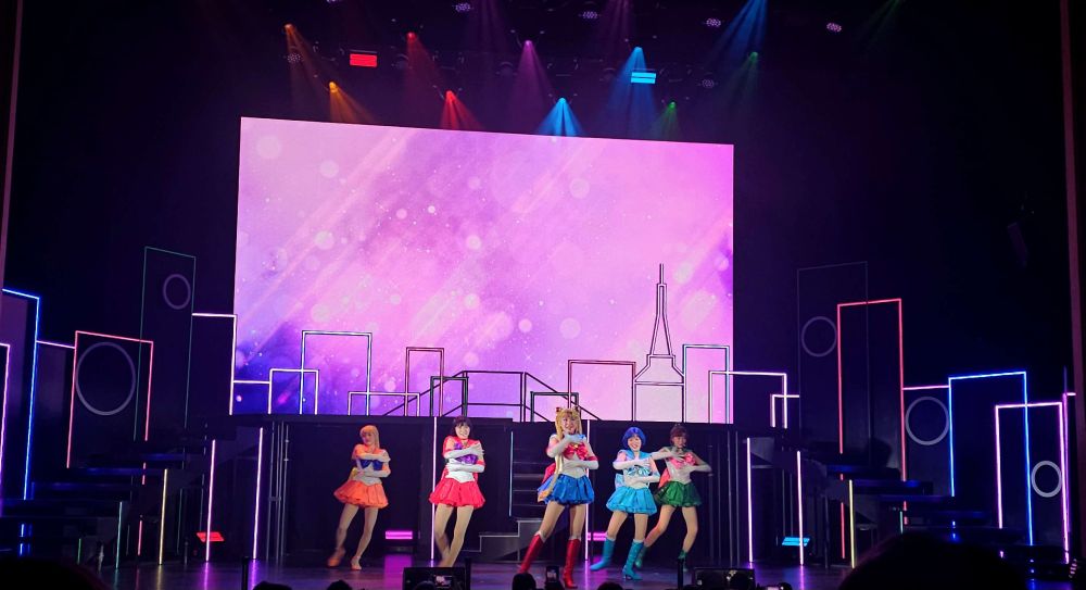 Sailor Moon live musical with cast members on stage