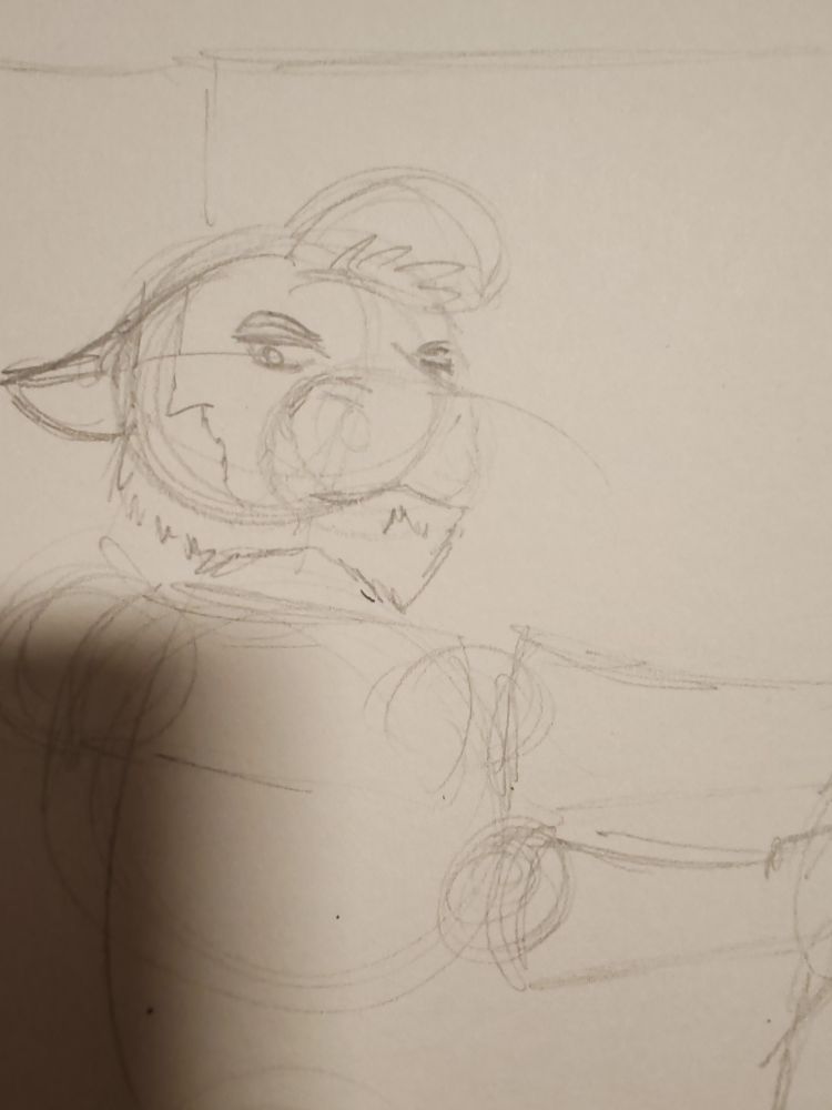 Rough pencil sketch of a certain trucker bull I obsess over a little too much.