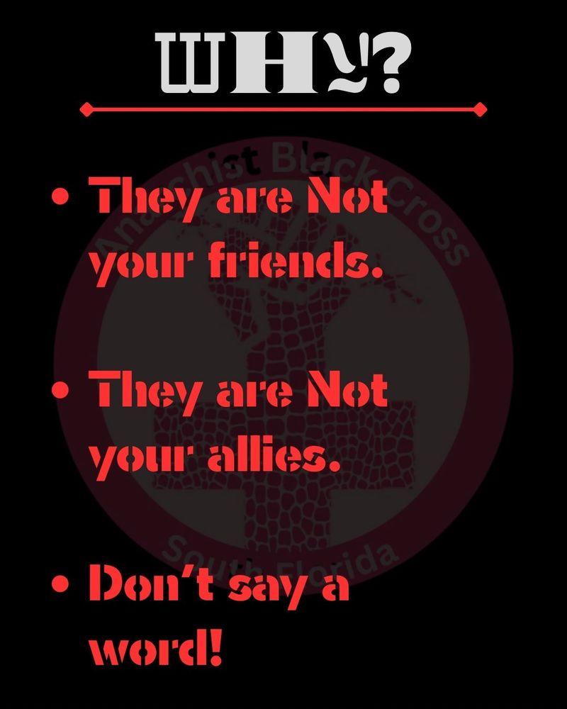 why?

they are not your friends 
they are not your allies
don't say a word!