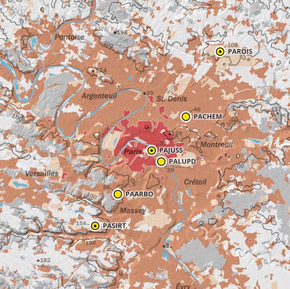 The six DWLs were deployed in a multi-institutional effort along a 40 km transect through the centre of Paris (France) in 2023 - 2024.