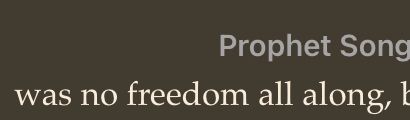 was no freedom all along,