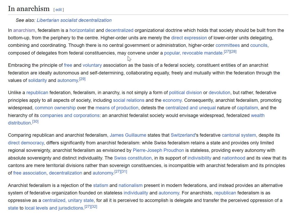 Anarchist federalism on wikipedia