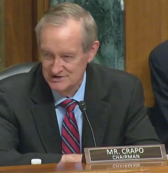 The face of Mr Crapo (yes, that’s his real name), a Republican senator and chairman of the Senate Finance Committee, a man who has neither morals or a soul.