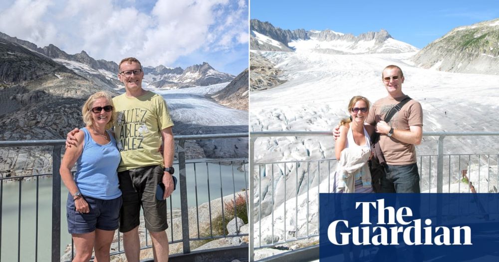 ‘It made me cry’: photos taken 15 years apart show melting Swiss glaciers