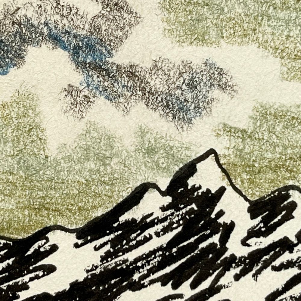 A mountain in the background 