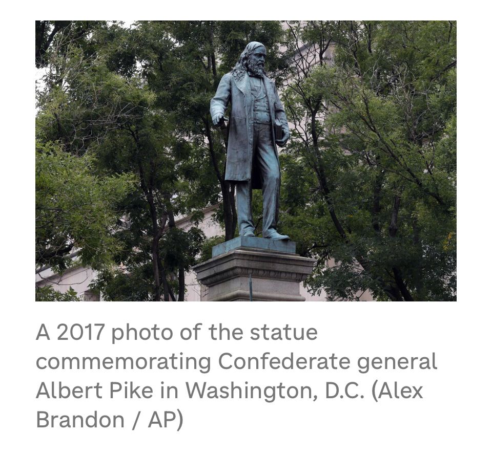 Statue of disgraced Confederate general Albert Pike