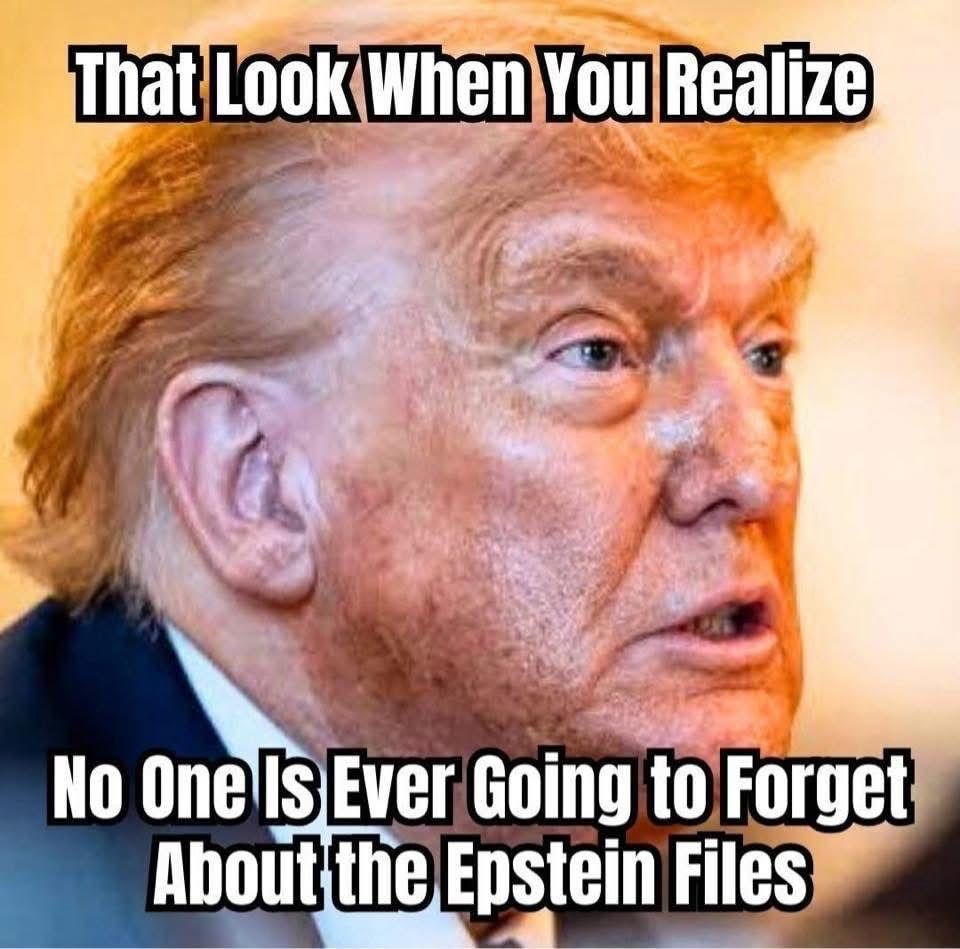 That look you get when you realize no one is ever going to forget about the Epstein files