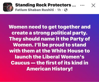 Women need to create a strong political party. They should name it the Party of Women. I'll be proud to stand with them at the White House to launch the Liberal Women's Caucus - the first of its kind in 
American history 