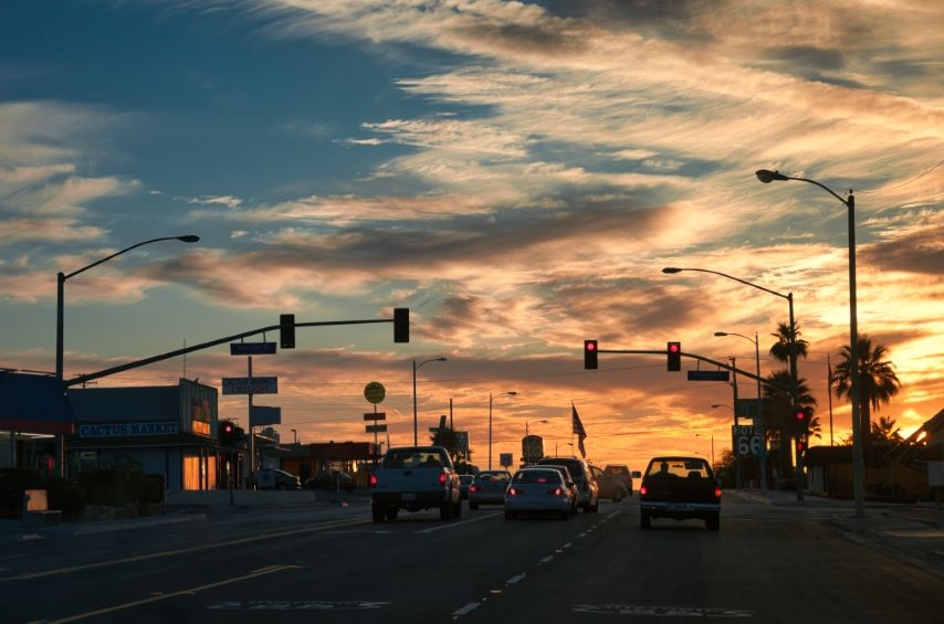 Route66, Barstow at dusk