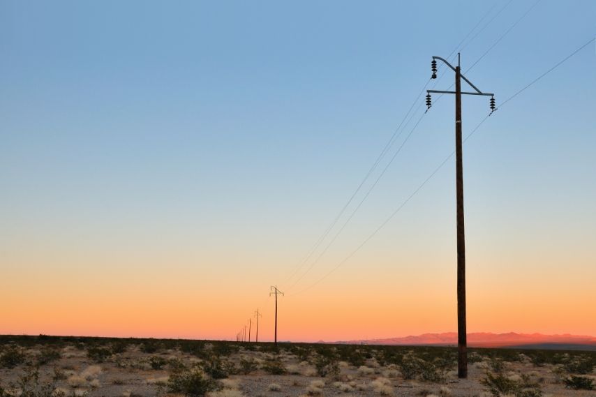 Electric poles in the desert