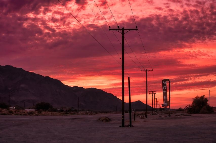 The Mother Road after sunset