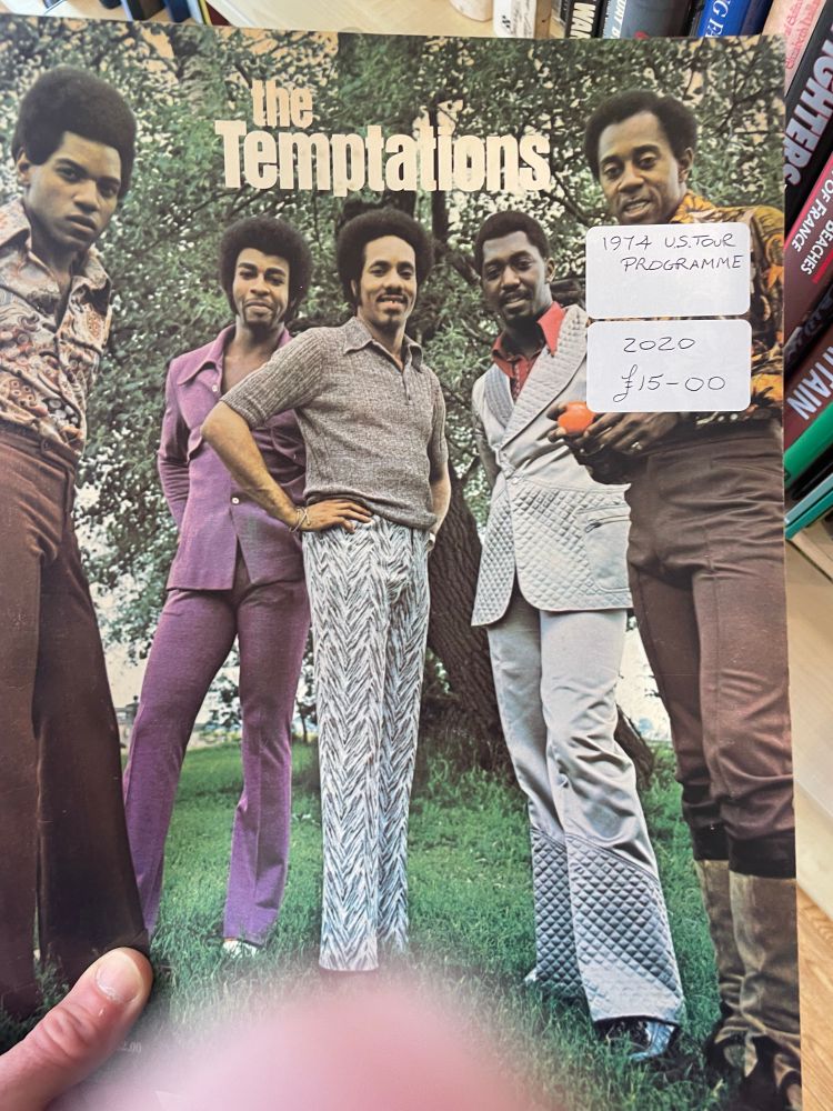 A Temptations 1974 tour programme, priced at £15
