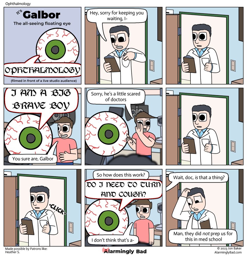 Alarmingly Bad comic where Galbor goes to the eye doctor 