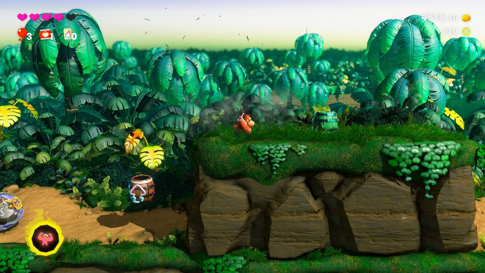 "Nostalgia Country" challenge course from Donkey Kong Bananza.