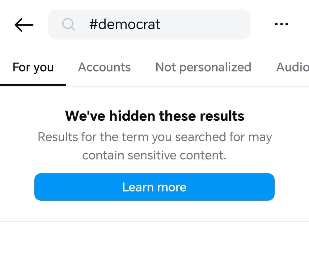 The hashtah Democrat hidden on Instagram. 