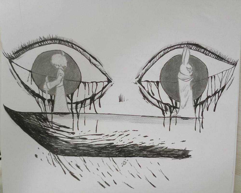 "Dizem que os olhos são as janelas da alma, mas assim como qualquer janela quando quebradas pequenos pedaços são o suficiente para fazer qualquer carne sangrar, quanto mais estilhaçada os olhos da estranha dama mais a sua alma entra em agonia, e quanto mais agonia mais ela se torna indiferente a dor"