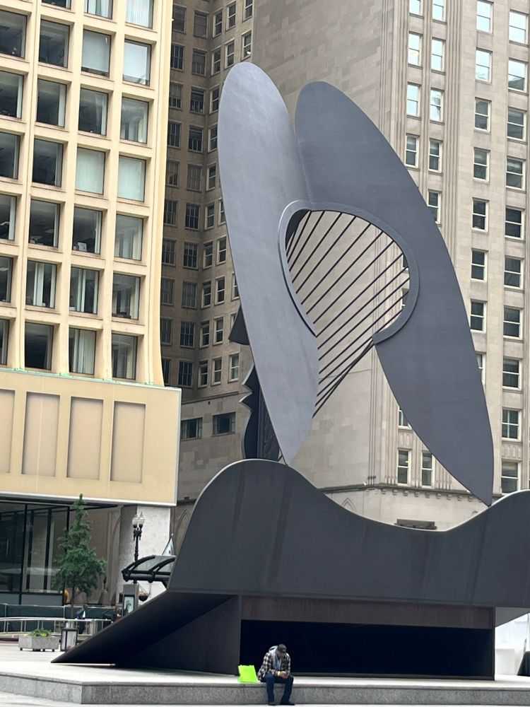 A side view of a woman’s face appears from Picasso’s untitled statue in Chicago.
