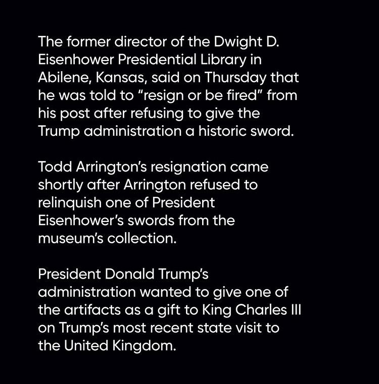 Museum director quits rather than giving F47 a historical artifact for him to use as a gift/bribe.