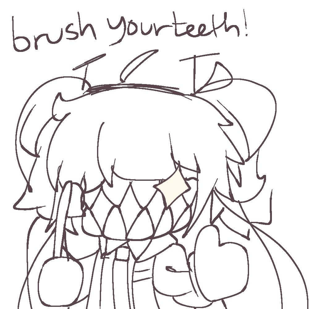 denka shaa tells you to brush your teeth! 