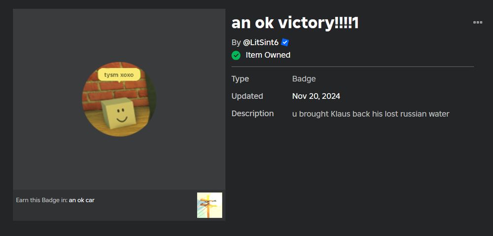 i obtained the ok victory!!!!1