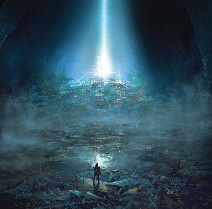A vagabond crossing the junk expanse before the town of Oxydia